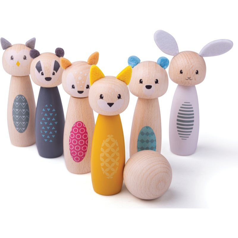 Bigjigs Toys Kuželky lesní zvířátka