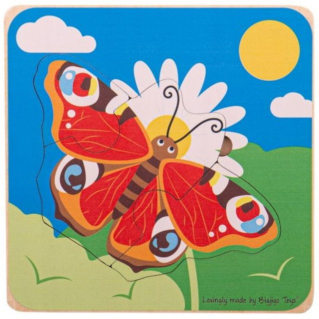 Bigjigs Toys Vkládací puzzle životní cykly motýla