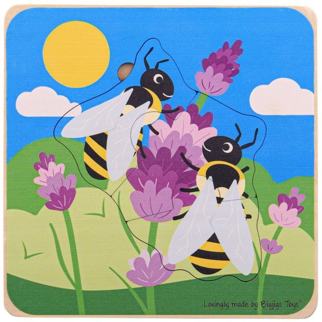 Bigjigs Toys Vkládací puzzle životní cykly včely