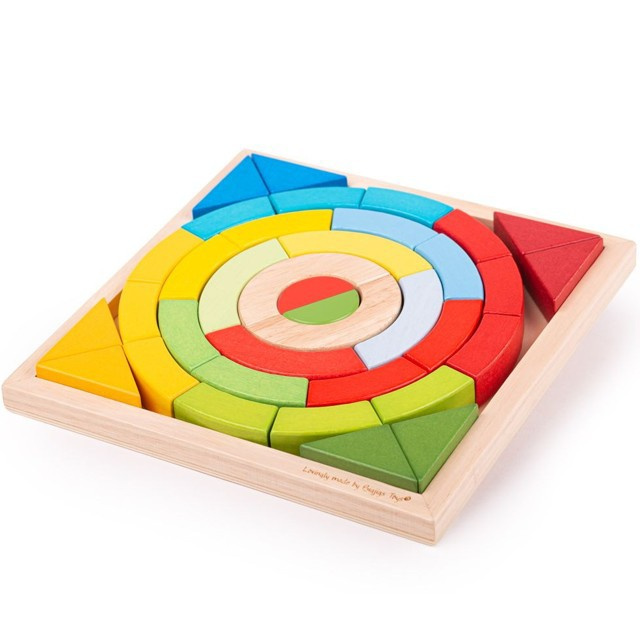 Bigjigs Toys Dřevěné skládací oblouky a trojúhelníky