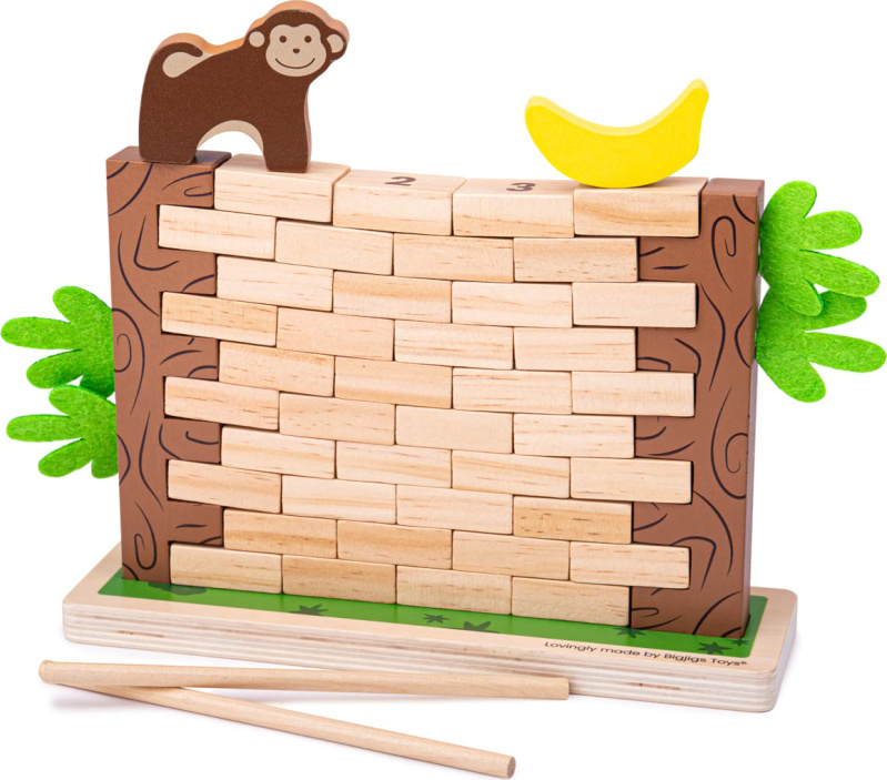 Bigjigs Toys Dřevěná motorická hra Padající džungle