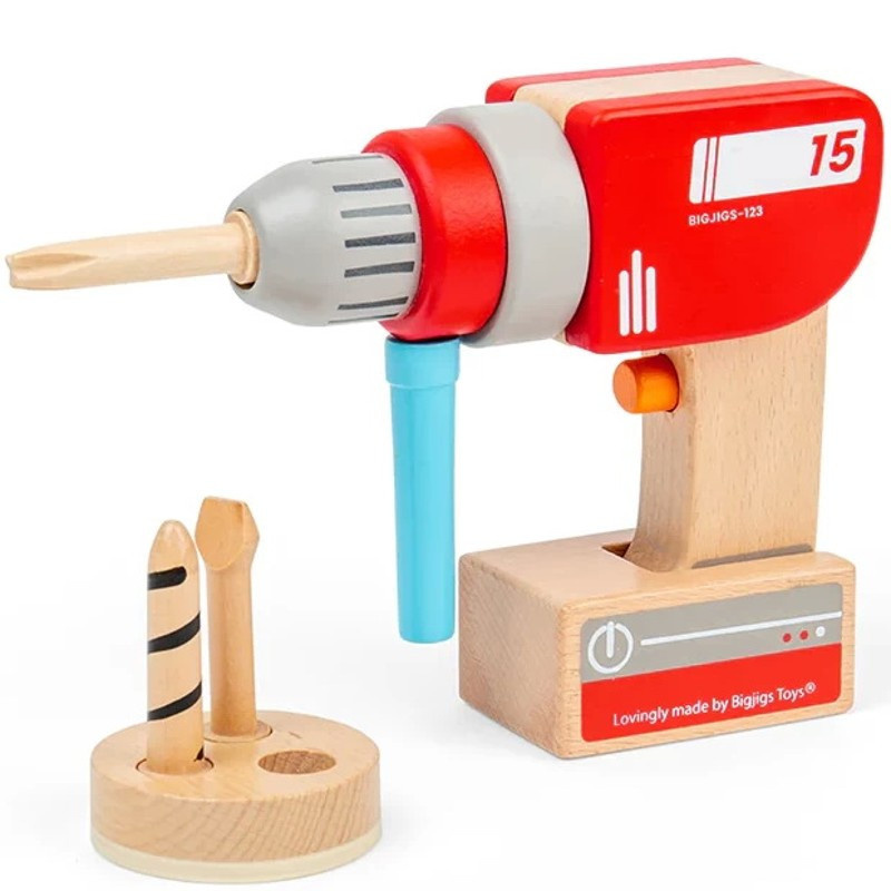 Bigjigs Toys Dřevěná vrtačka