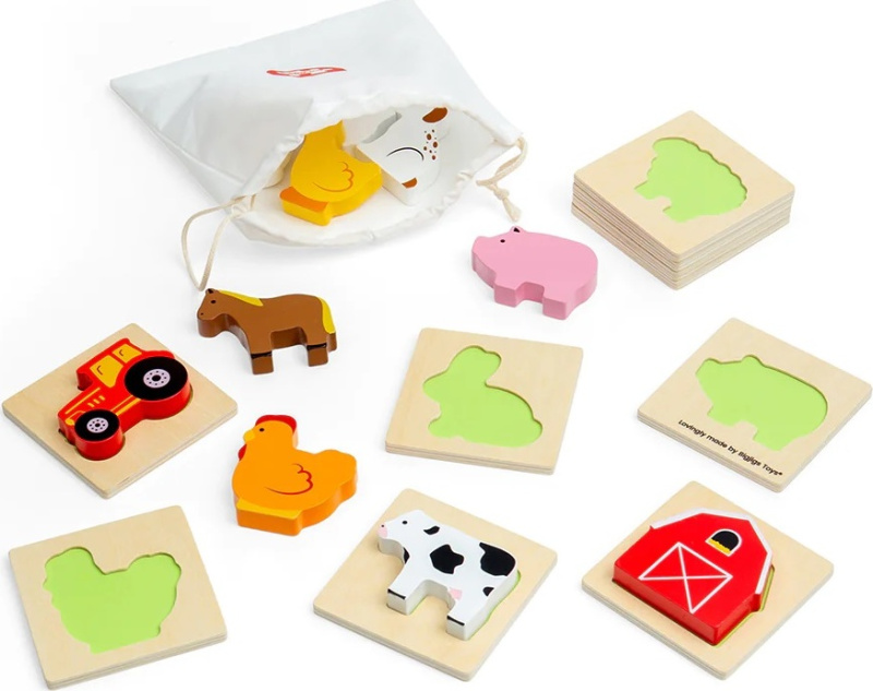 Bigjigs Toys Cestovní Hmatej a najdi farma