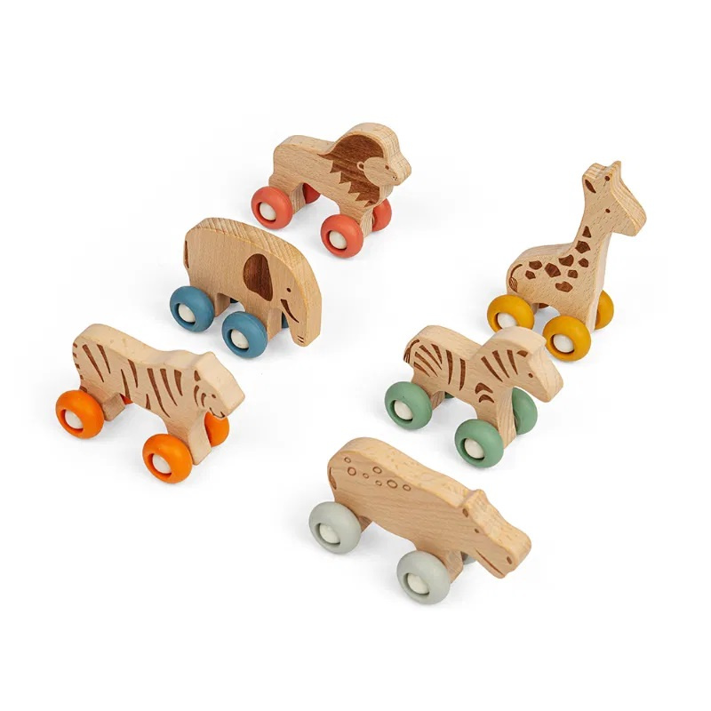 Bigjigs Toys Zvířátko na kolečkách Safari Tygr