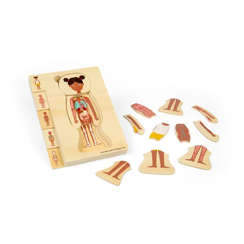 Bigjigs Toys Dřevěné puzzle Anatomie dívka