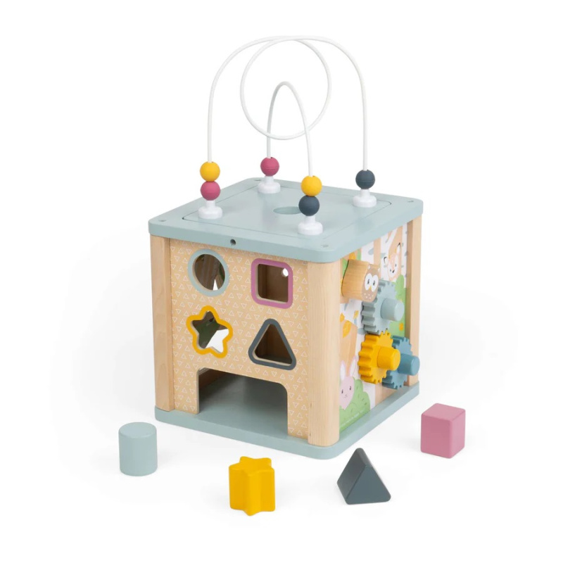 Bigjigs Toys Motorická aktivní kostka s labyrintem