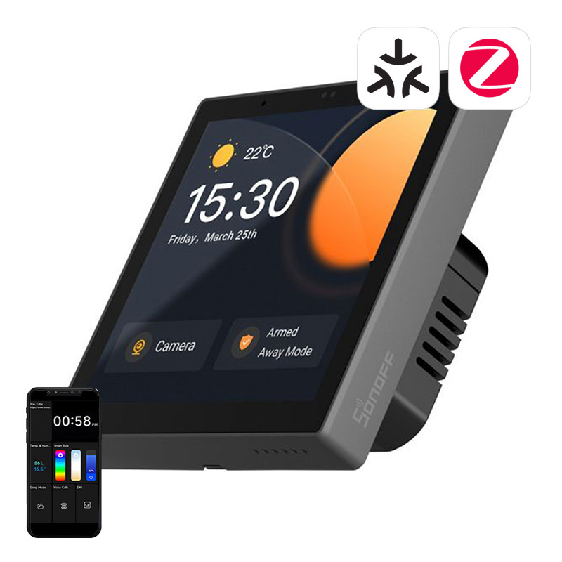 Chytrý ovládací panel Matter WiFi/Bluetooth/ZigBee Sonoff NSPanel Pro (černý)