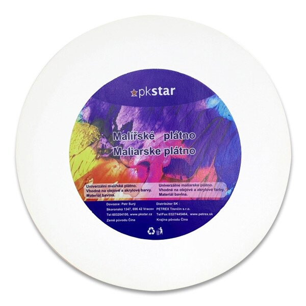 Malířské plátno v dřevěném rámu - kulaté, průměr 20 cm