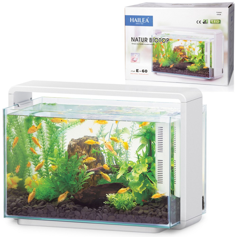 Akvarijní set Hailea Natur Biotop E-60, bílá
