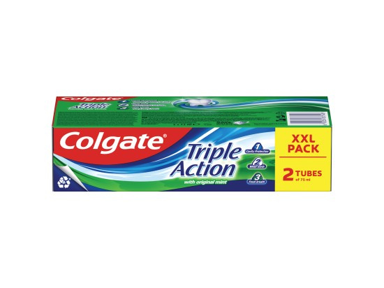 Colgate Triple Action Original Mint zubní pasta 2x75 ml