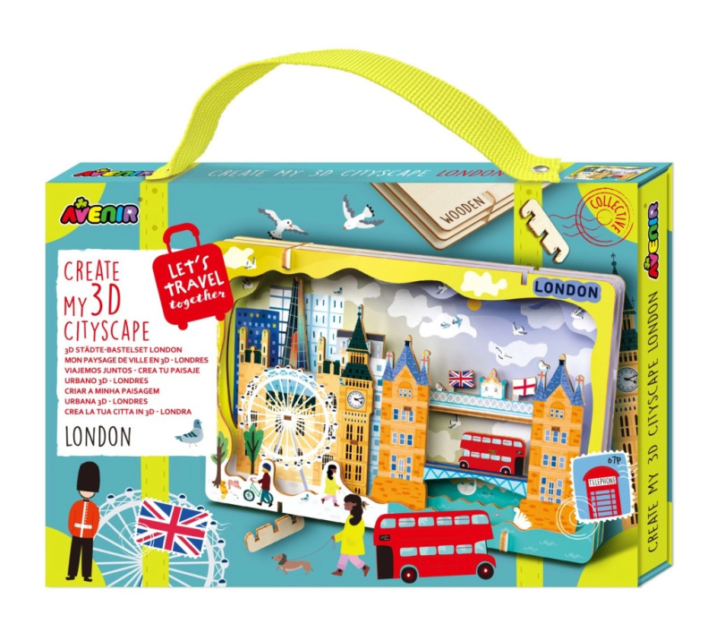 3D dřevěné puzzle městská panoramata – Londýn
