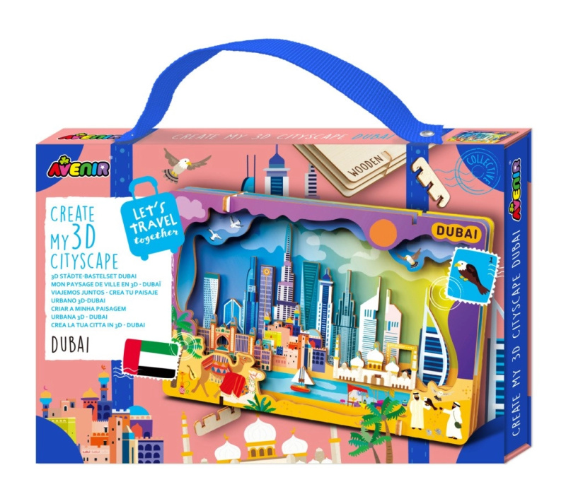 Dřevěné 3D puzzle městská panoramata – DUBAJ