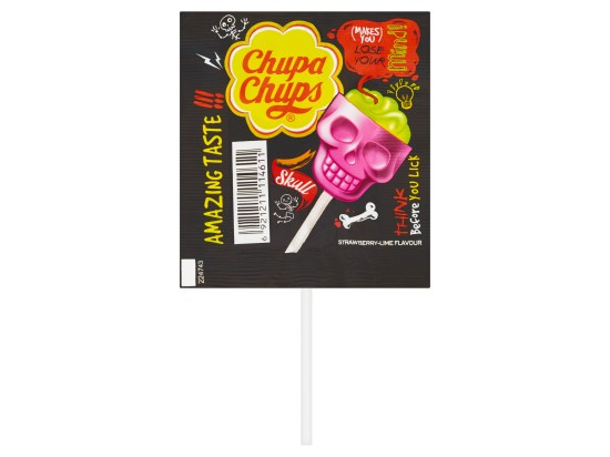 Chupa Chups 3D Skull Strawberry-Lime lízátko 15g