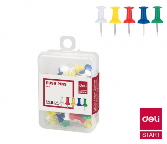 Připínáčky box 35ks barevné DELI E0021 DELI