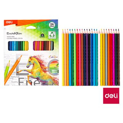 Pastelky Deli trojhranné ColoRun bezdřevé 24 barev EC113-24 DELI