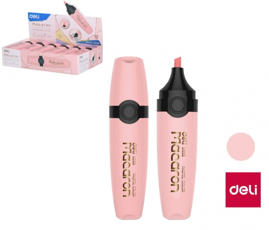 Zvýrazňovač DELI EU356-PK MACARON pastel růžový DELI