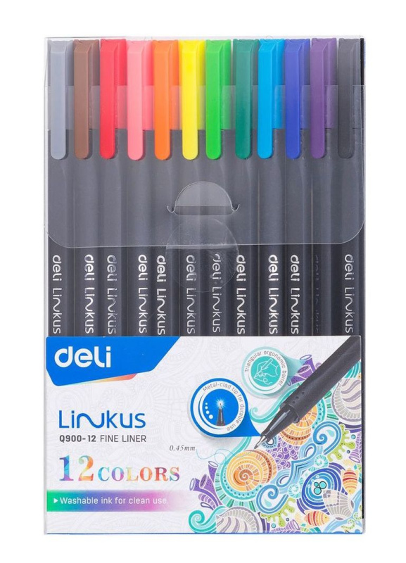 Popisovač DELI liner 12 barev LINKUS EQ900-12 DELI