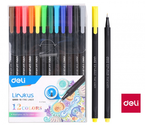 Popisovač DELI liner 12 barev LINKUS EQ900-12 DELI