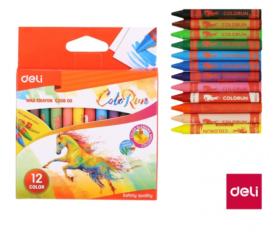 Voskovky DELI 12 barev ColoRun EC20800 DELI