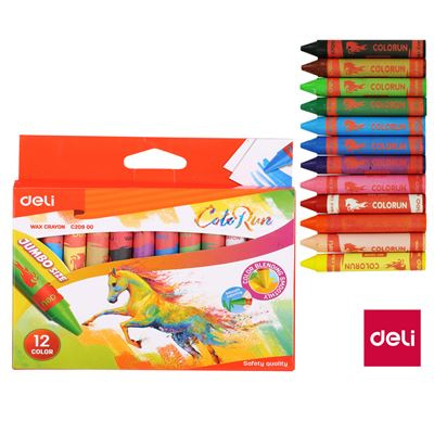 Voskovky DELI 12 barev JUMBO ColoRun EC20900 DELI