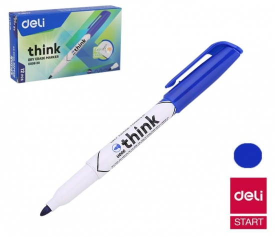 Popisovač DELI EU00630 modrý stíratelný (2709) DELI