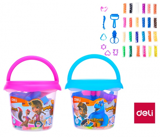 Plastelína měkká s vůní 340g 24 barev DELI ED75386 EXPLORA DELI