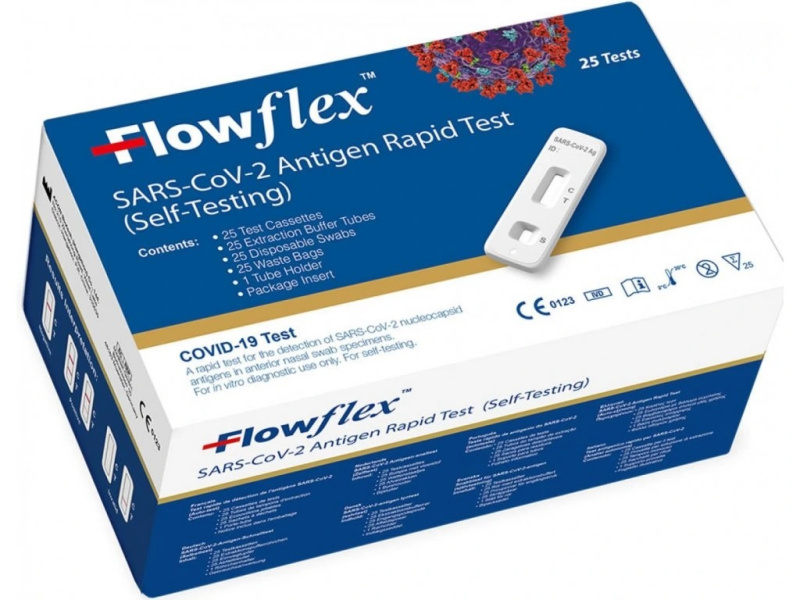 FLOWFLEX 25x  Antigenní rychlotest na COVID-19 z přední části nosu
