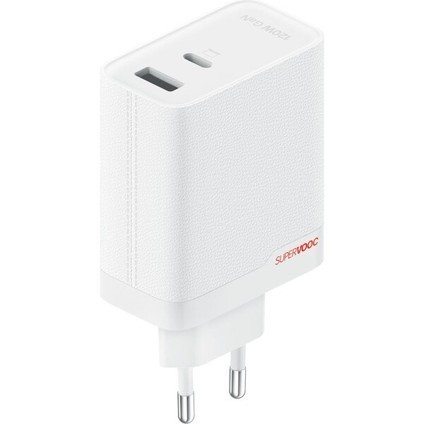 OnePlus SUPERVOOC 120W nabíječka s USB-C a USB-A, PD, QC a PPS bílá