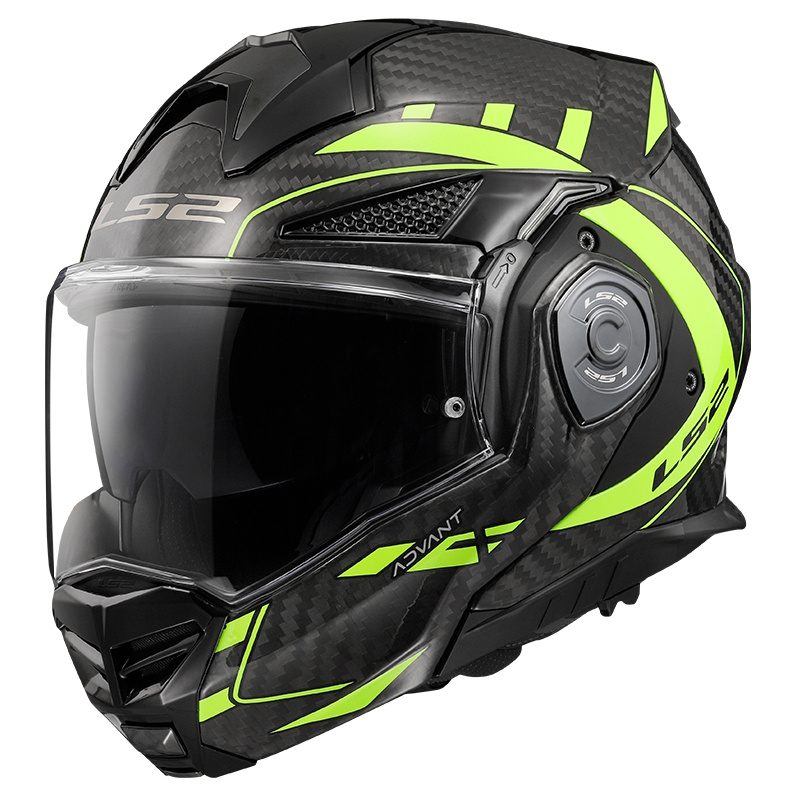 Překlopná moto přilba LS2 FF901 Advant X Carbon Future H-V Yellow P/J XXL (63-64)