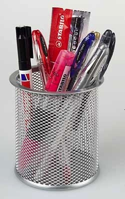Kalíšek na tužky Office Depot - drátěný, stříbrný