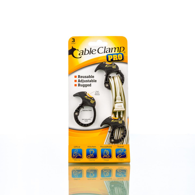 Cable Clamp PRO – blistr 3 kusy S/S/S černá