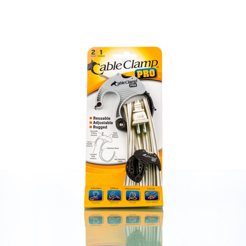 Cable Clamp PRO – blistr 3 kusy S/S/M šedá + černá