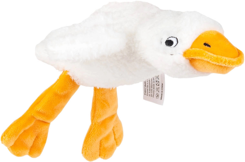 Senzorická plyšová husa Balibazoo 23 cm bílá