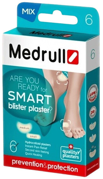 Medrull SMART hydrokoloidní náplast na puchýře 6 ks