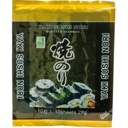 Yaki Nori Řasy mořské 10 plátků 25g zlaté (LA CUON SUSHI)