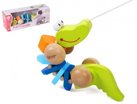 Teddies Krokodýl tahací dřevo