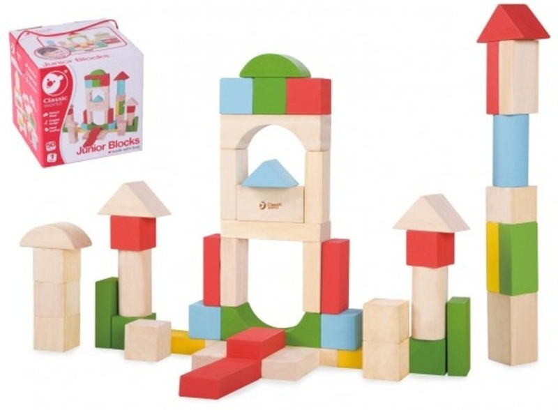 Teddies Kostky stavebnice dřevo 50 ks