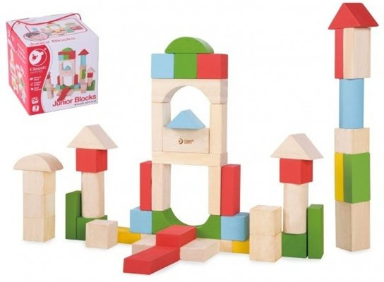 Teddies Kostky stavebnice dřevo 50 ks