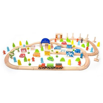Klasická dráha Classic World s vláčkem a figurkami, 110 dílů