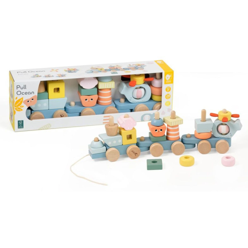 Montessori dřevěná vláčkodráha Oceán