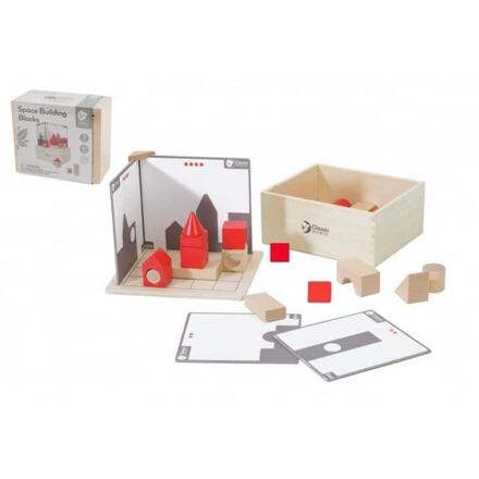 Classic World kostky Logická hra stavební puzzle prostorové konstrukce pro děti 41 ks