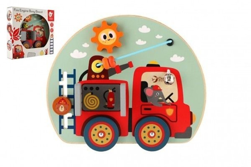 Teddies edukační prkénko/labyrint hasiči 29x25cm v krabici 30x28x65cm