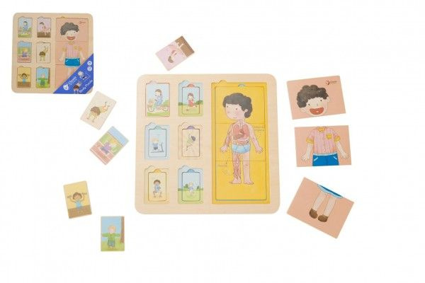 Classic World Educational Board Human Body Stavebnice pro děti Match 19 dílků