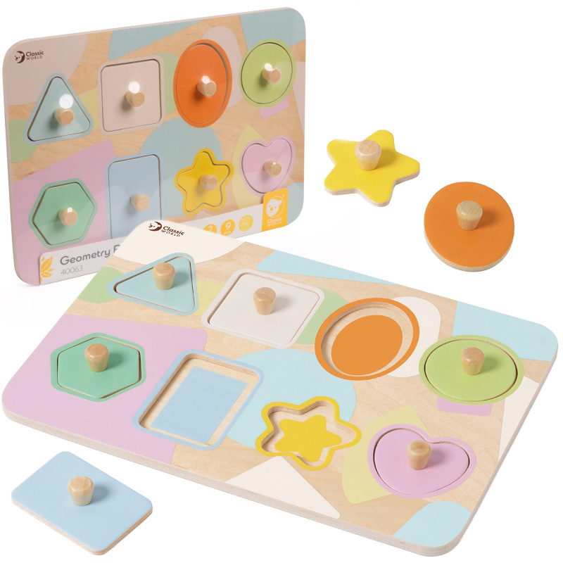 Dřevěná skládačka Puzzle Geometrické tvary