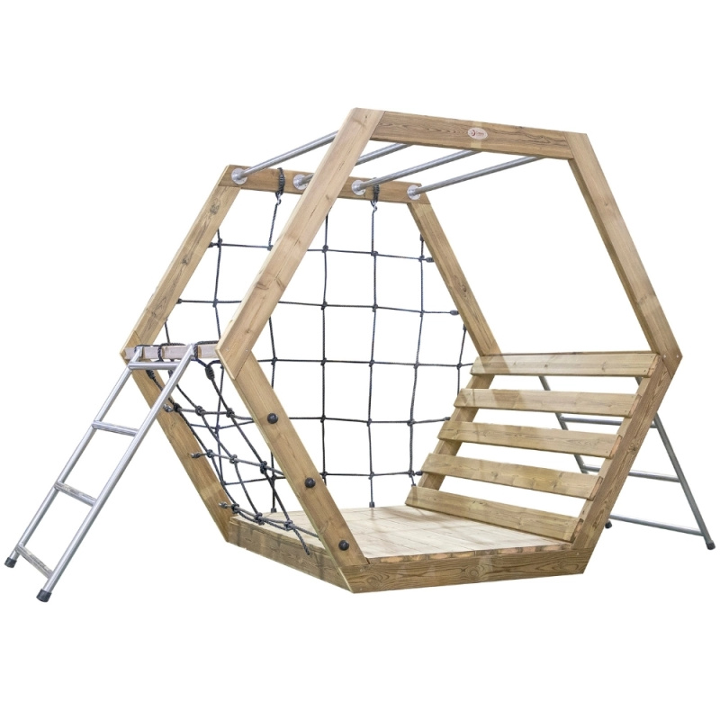 Classic World Edu Dřevěné Dětské Hřiště XXL Hexagonální Lezecká Sestava