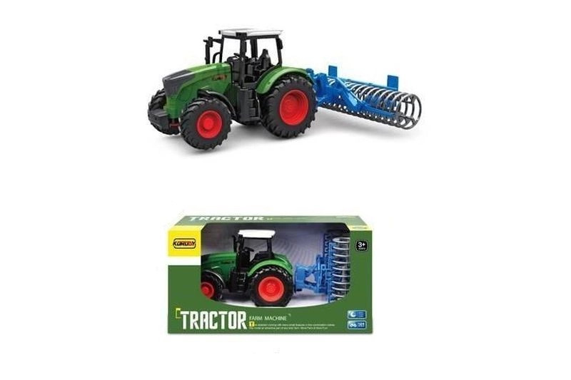Traktor se zemědělským strojem