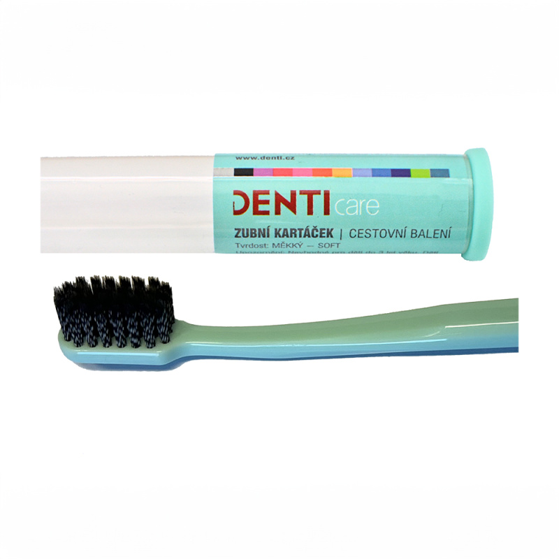 DentiCare zubní kartáček SOFT v cestovním obalu Barva: Zelená