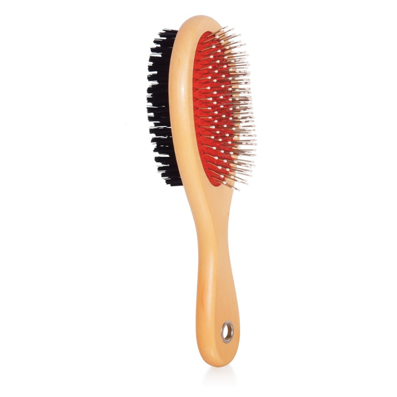 Kartáč oboustranný žíně+drátky s kuličkami 22 cm