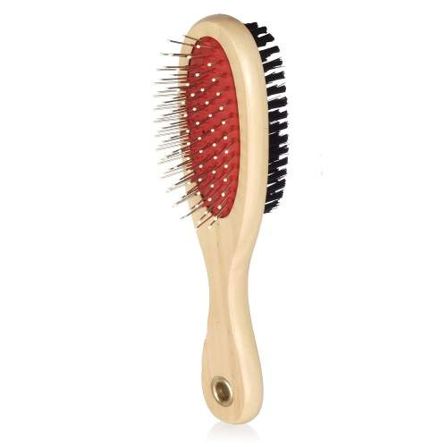 Kartáč oboustranný žíně+drátky s kuličkami 20 cm