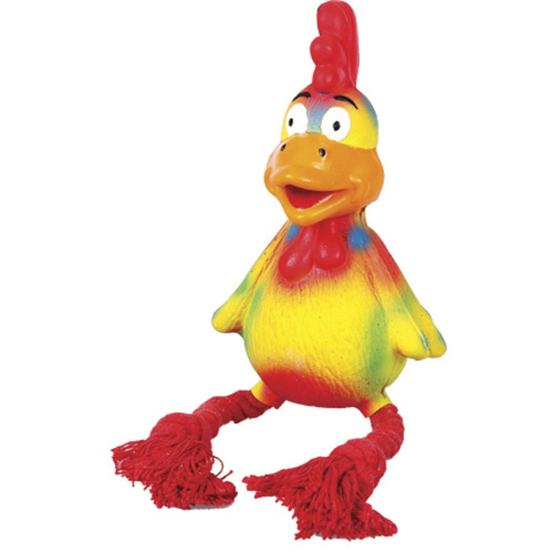Latexová hračka pro psy - kohout z kuřecí farmy, 15cm